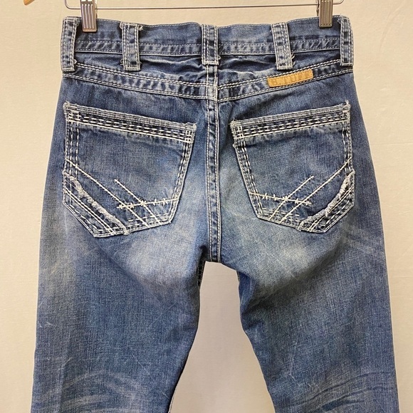 B. Tuff 28x30 Torque Mens Cowboy Bootcut Jeans (Tag 28x32) Embroidered Distress - Picture 7 of 13